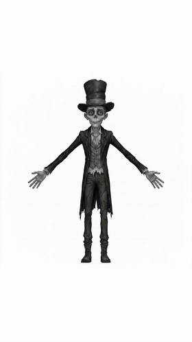 360° turntable of the Victorian ghoul — locked camera, full rotation