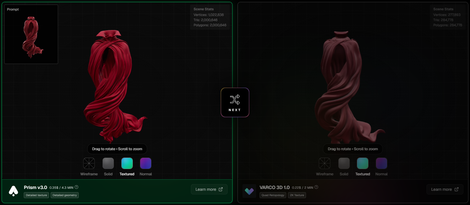 Arena after voting — tool names revealed with winner highlighted